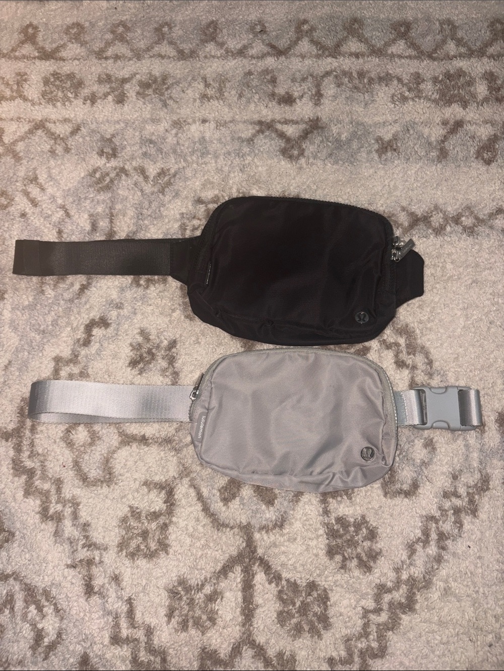 Lululemon Grey and Black Belt Bags